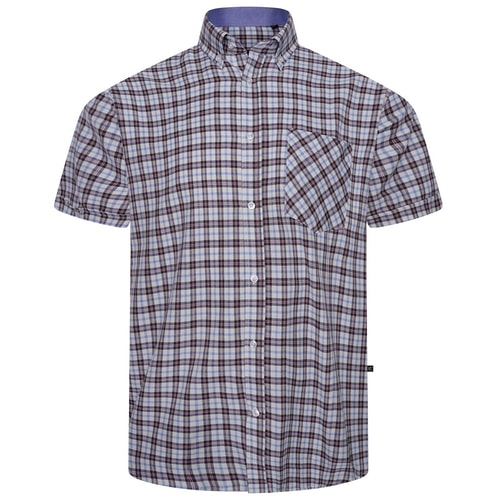 KAM Premium Gebürstetes Fleece-Karohemd Blau